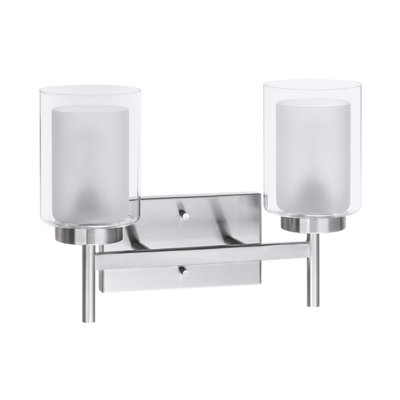 Latitude Run® Black Wall Light, Modern 2 Light Black Bathroom Vanity